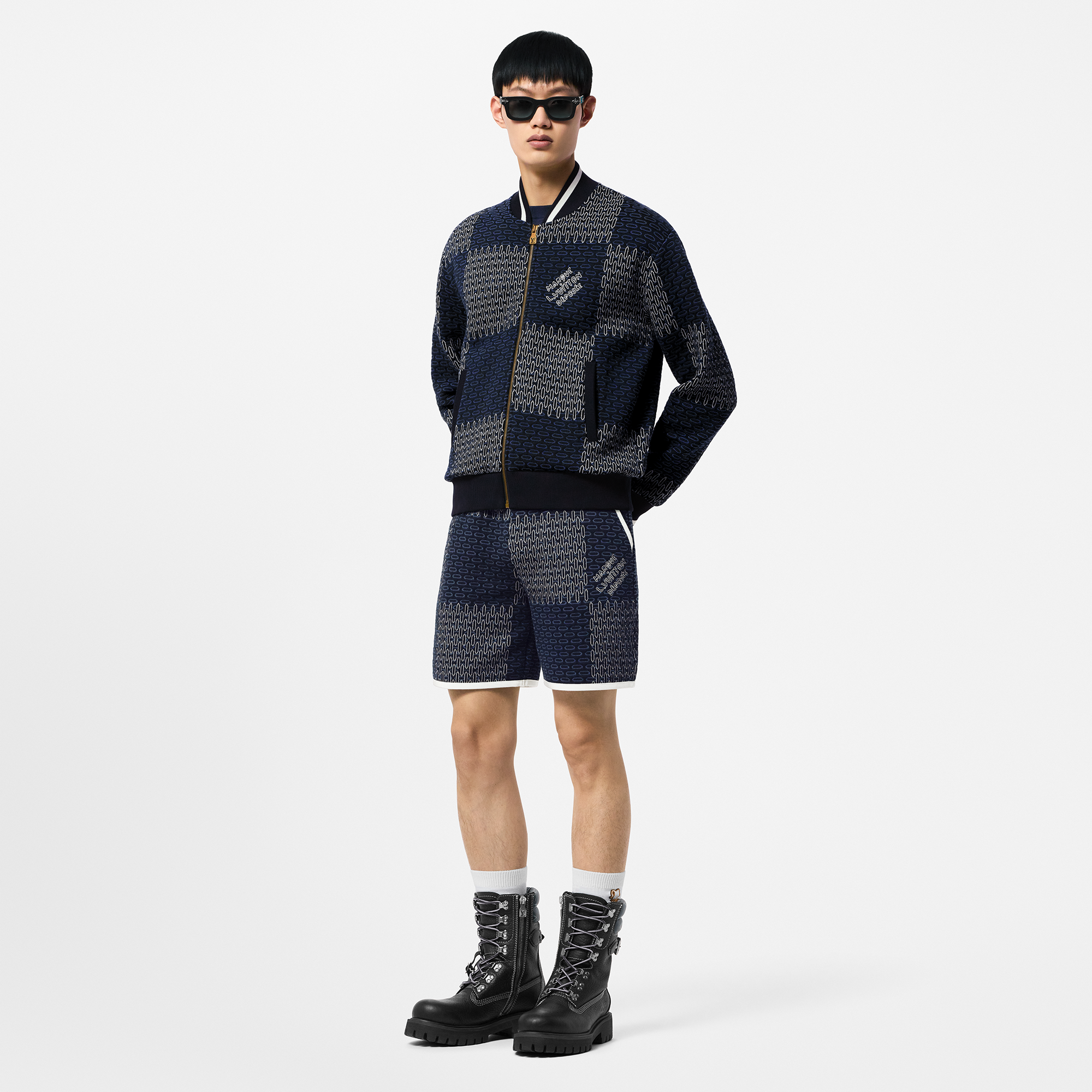 Damier Quilted Cotton Shorts  in Men's Ready-to-Wear Pants collections by Louis Vuitton (Product zoom)